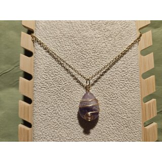 Kette Amethyst-Anhänger mit Zierdraht gold