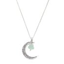 Lange Kette mit Mond u. Aventurine Stern